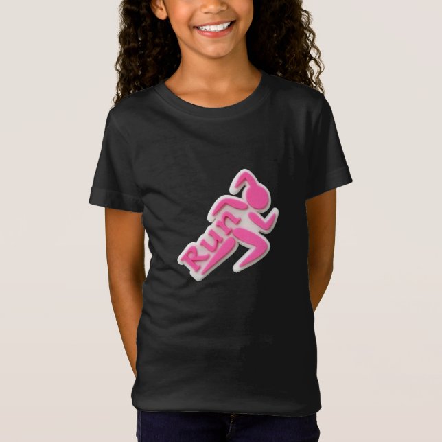 Pink Runner "Run" Motivational T-Shirt (Front)