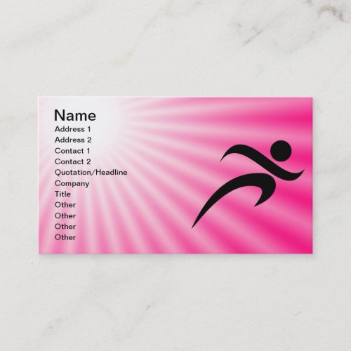 Pink Running Business Card Template