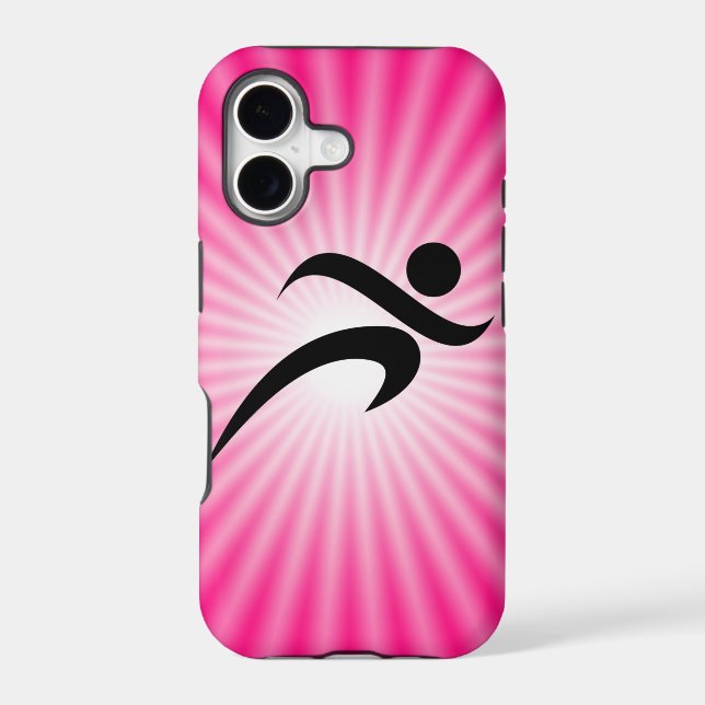 Pink Running Iphone Case (Back)