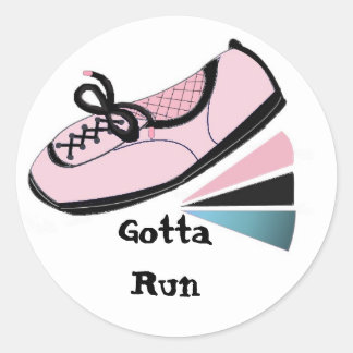 Pink Running Shoe - Gotta Run Classic Round Sticker