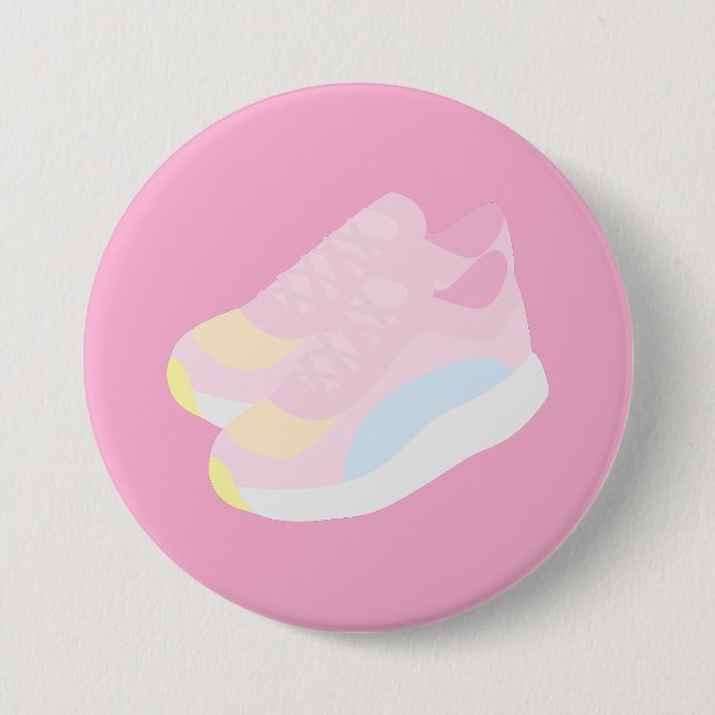 Pink Running Shoes Button (Front)