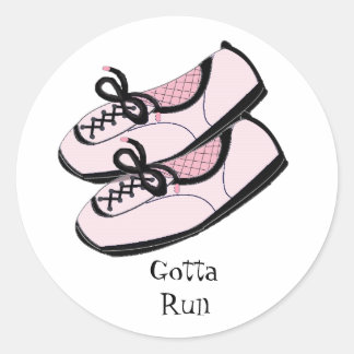 Pink Running Shoes - Gotta Run Classic Round Sticker