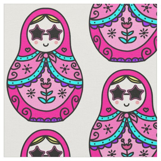 pink Russian Doll Fabric