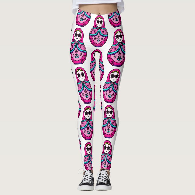 pink Russian Doll Leggings (Front)