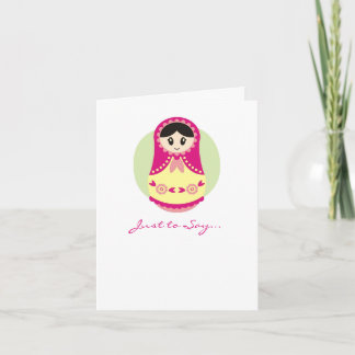 Pink Russian Doll Notecard