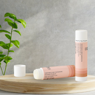 Pink Rust Notary Business Card Lip Balm Giveaway