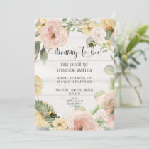 Pink Rustic BOHO Flowers Mommy to Bee Shower Invitation