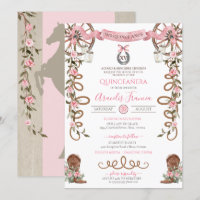 Pink Rustic Boho Western Charra Theme Quinceanera 
