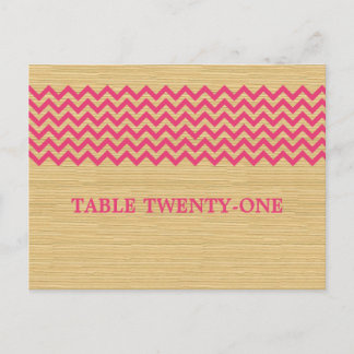 Pink Rustic Chevron Table Number Postcard