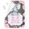 Pink Rustic Elephant Baby Blanket with Roses