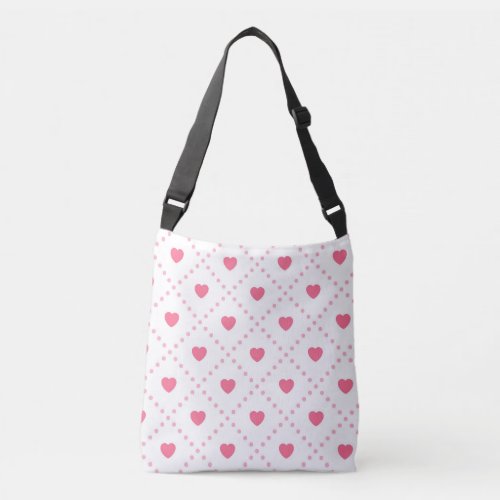 Pink Rustic Heart Valentines Day Collection Crossbody Bag