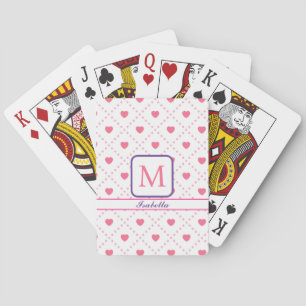 Pink Rustic Heart Valentines Day Collection Poker Cards