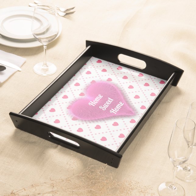 Pink Rustic Heart Valentines Day Collection Serving Tray (Front)