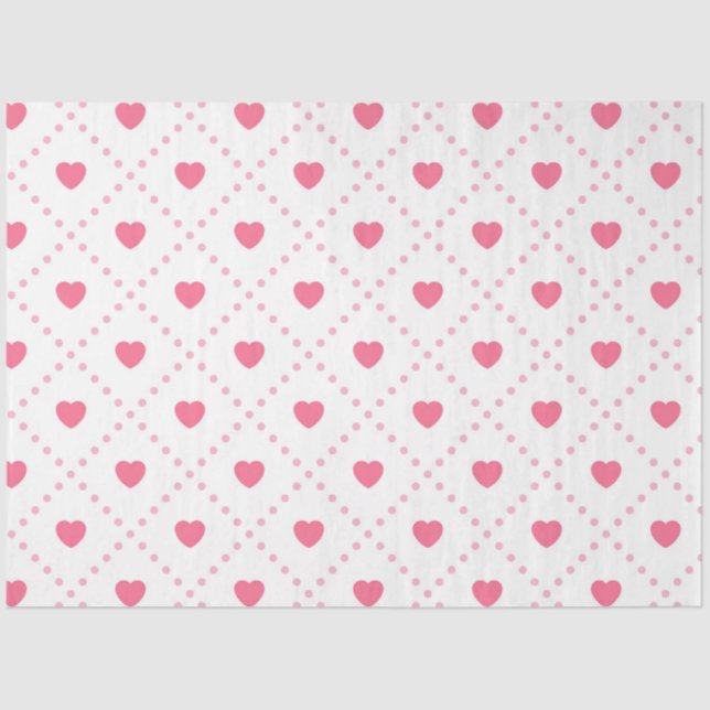 Pink Rustic Heart Valentines Day Collection Tissue Paper (Front)