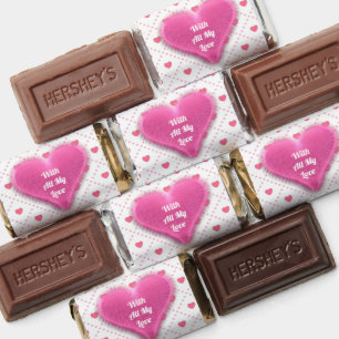 Pink Rustic Heart Valentines Day Collections Hershey's Miniatures
