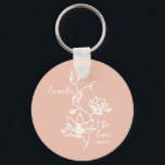 Pink Rustic I Do Crew Bridesmaid Bridal Party Can  Keychain<br><div class="desc">Botanical floral against a colorful rustic blush pink makes a standout bridesmaid gift for your bridal party.  Easily customize with name and event date of choice.  Gift keepsake for the bachelorette party,  bridal party,  maid of honor,  and more.</div>