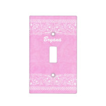 Pink Rustic Paisley Country Western Light Switch