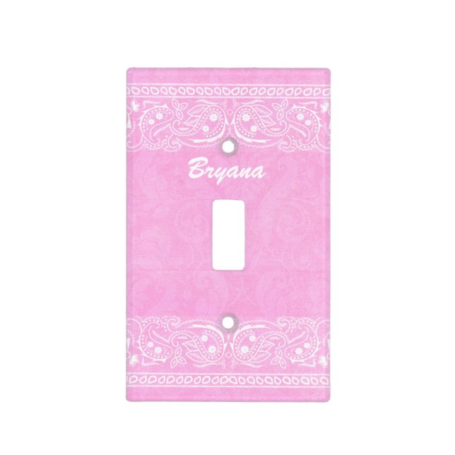 Pink Rustic Paisley Country Western Light Switch Cover (Front)
