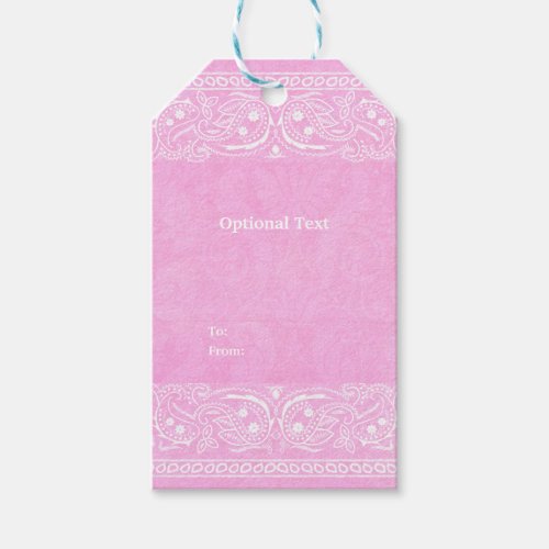 Pink Rustic Paisley Country Western Wedding Gift Tags