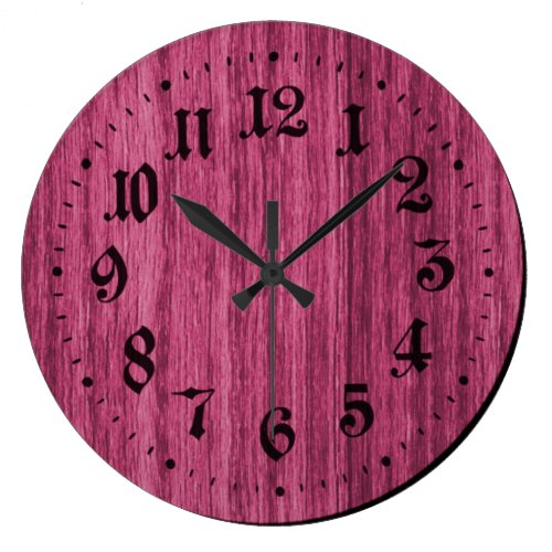 Pink Rustic Wooden Clock
