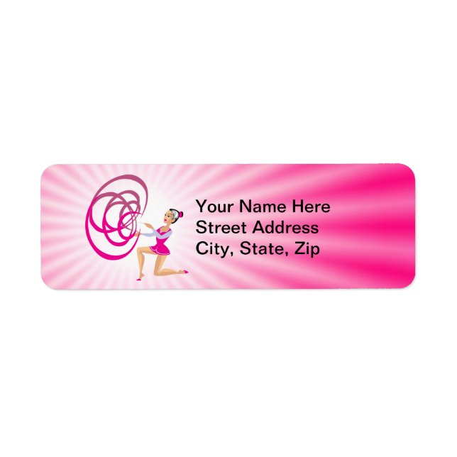 Pink Rythmic Gymnastics Ribbon Label (Front)