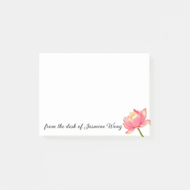 Pink Sacred Lotus personal  Post-it Notes (Front)