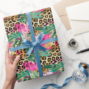 Pink Safari Animals' Fur Prints Patterns Fun Wrapping Paper