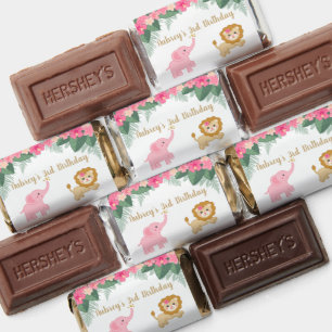 Pink safari animals hershey's miniatures