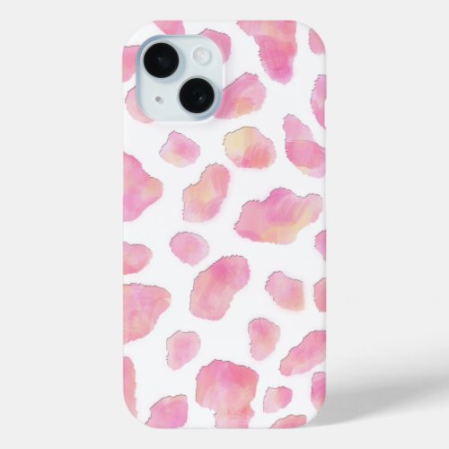 Pink Safari _ Cute Pink Leopard  iPhone 15 Case
