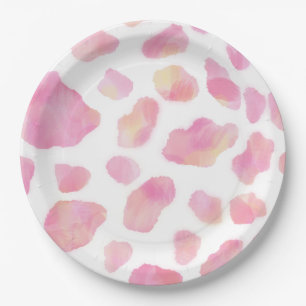PINK SAFARI - Leopard print paper plate