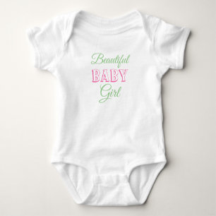 Pink Sage Green Beautiful Baby Girl Baby Bodysuit