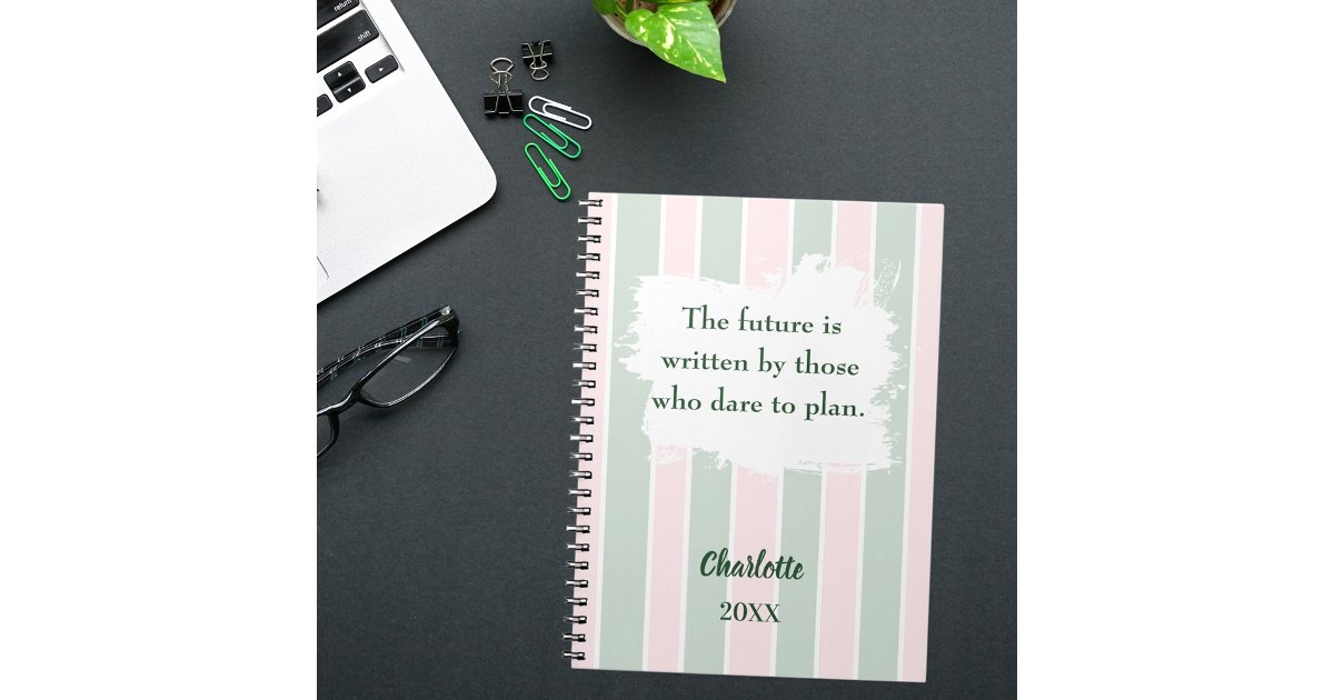 Pink Quotes Notebook Pink sage green inspirational quote writing notebook | Zazzle