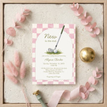 Pink & Sage Green New to the Golf Club Baby Shower