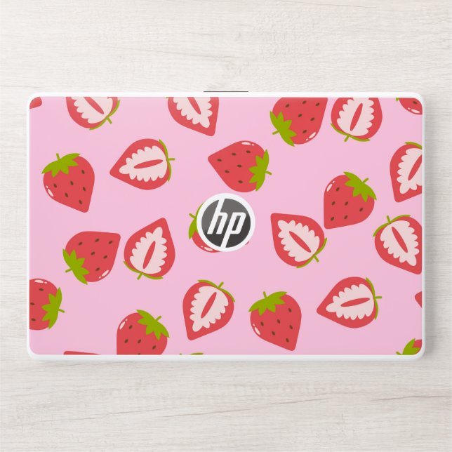 Pink Sage Leaves  Pattern HP Laptop Skin (Front)