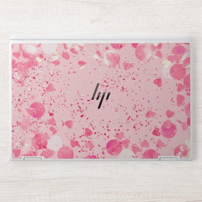 Pink Sage Leaves  Pattern HP Laptop Skin (Front)