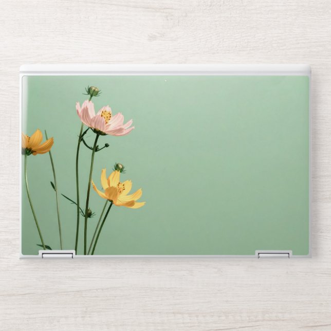 Pink Sage Leaves  Pattern HP Laptop Skin (Front)