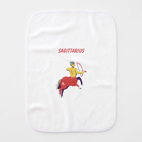Pink Sagittarius, zodiac, star sign Baby Burp Cloth