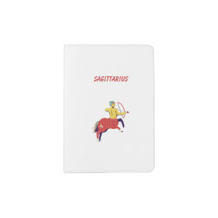 Pink Sagittarius, zodiac, star sign Passport Holder