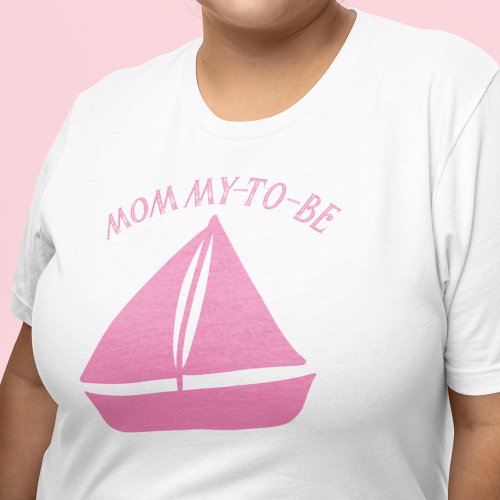 Pink Sailboat Custom Text Graphic T_Shirt