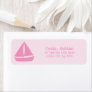 Pink Sailboat on Pink Nautical Label