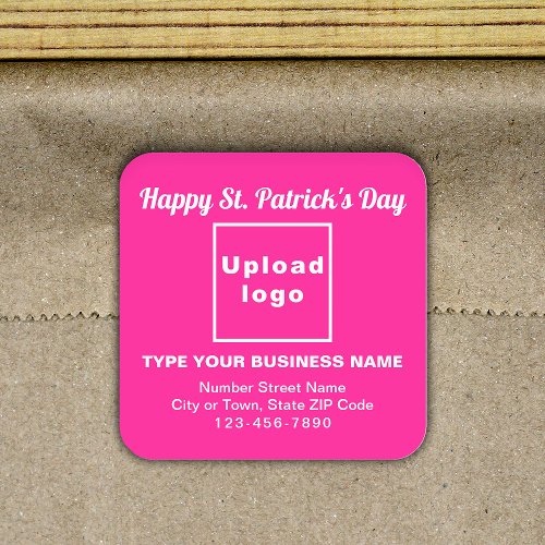 Pink Saint Patrick Business Square Sticker