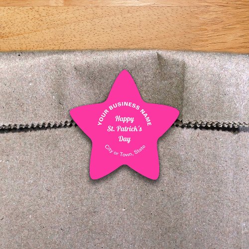 Pink Saint Patrick Business Star Shape Sticker