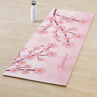 Pink Sakura Blossom Flower Tree Branches Yoga Mat