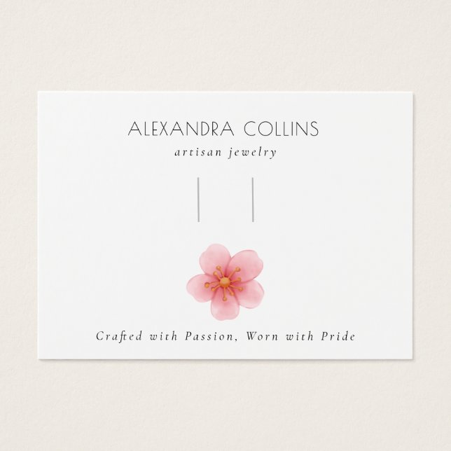 Pink Sakura Blossom Hairclip Barrette Display (Front)