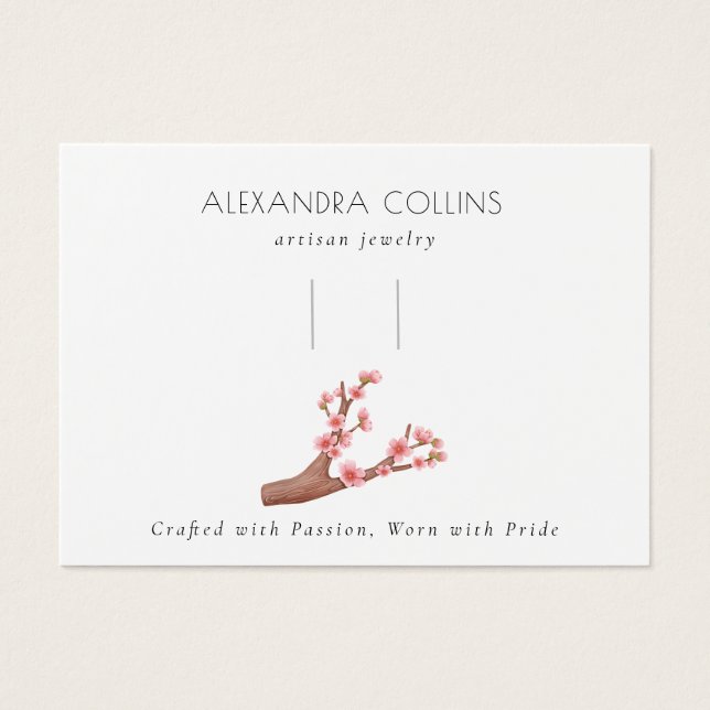 Pink Sakura Blossoms Hairclip Barrette Display (Front)