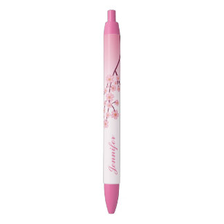 Pink Sakura Branch With Personalized Name Pen