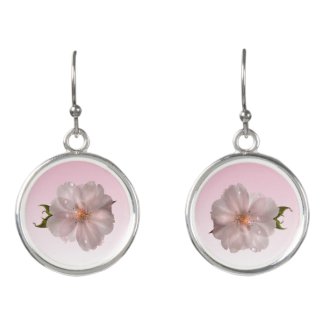 Pink Sakura Flower Girly Floral Drop Earrings