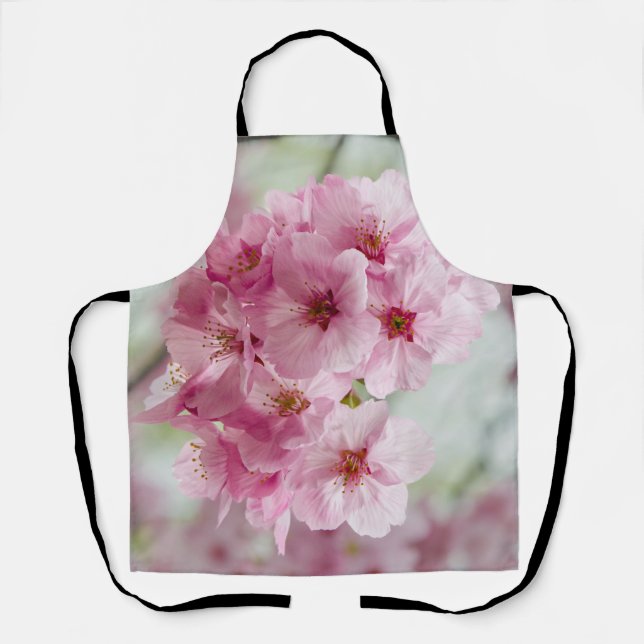 Pink Sakura Flower, Japanese Cherry Blossom Apron (Front)