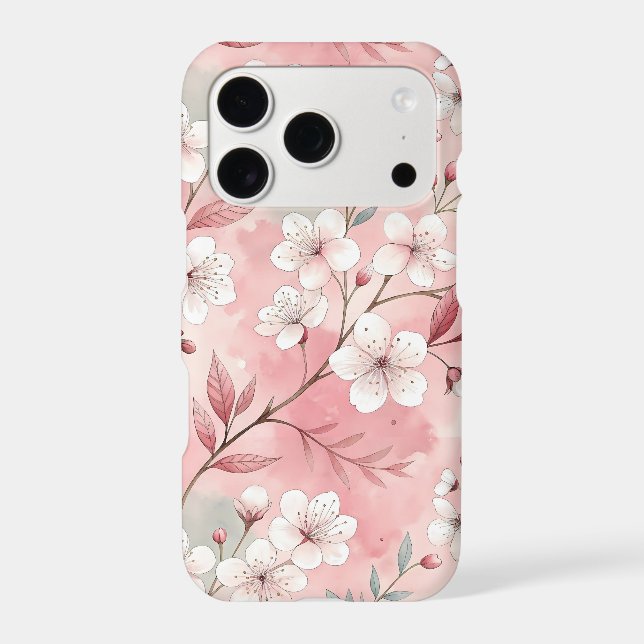Pink Sakura Flower Pattern Case-Mate iPhone Case (Back)
