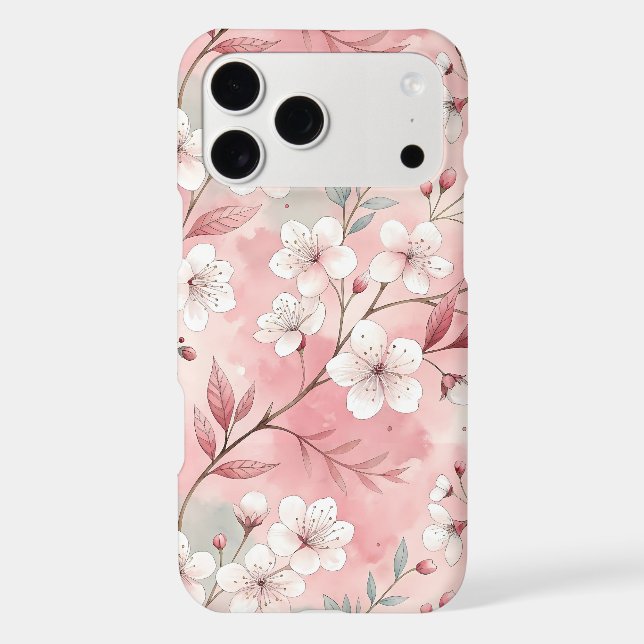 Pink Sakura Flower Pattern Case-Mate iPhone Case (Back)